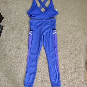 Fabletics Blue and Purple Activewear Set